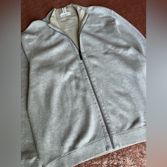 Tommy Bahama Reversable Zipper Down Cotton Sweater XL Blue And Grey, Academia - Picture 1 of 9